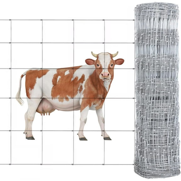 14 Gauge 4'× 328' Farm Fence Cattle Fence Panels，Heavy Zinc-Coated Wire Fencing, Field Deer Goat, Hog Panels, for Livestock & Yard Garden
