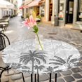 thumbnail image 6 of Palm Trees Round Tablecloth for 36-44 Inch Tables,Fitted Table Cover with Elastic Edge,Black Grey Tropical Plants Summer Forest Waterproof Outdoor Table Cloth Protector for Patio Garden Dinner Picnic, 6 of 9