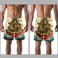 thumbnail image 3 of luoweisi Men's Beach Shorts Quick Dry Swim Trunks with Mesh Lining Forest Castle L, 3 of 5