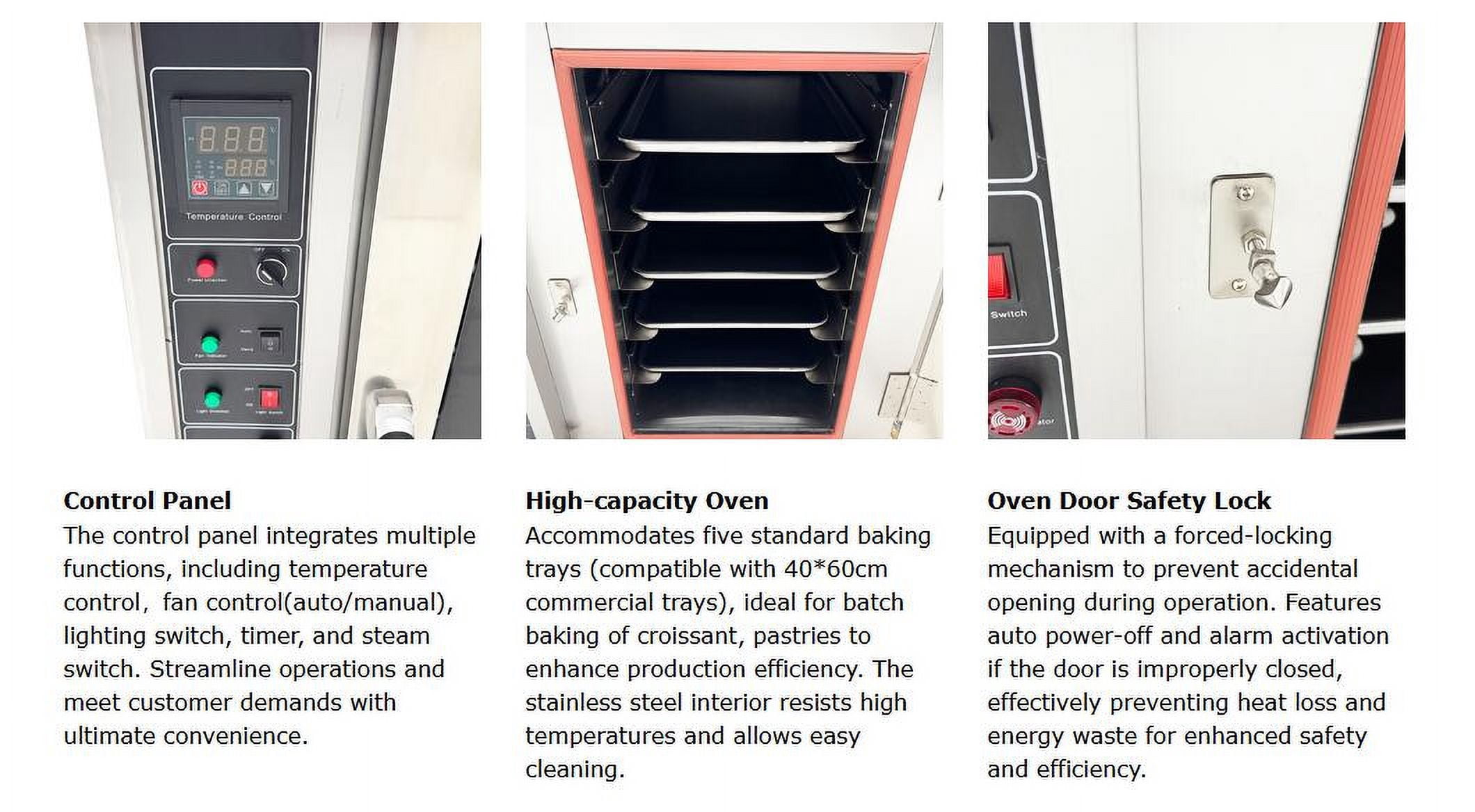 Commercial Electric 5 Trays Steam Baking Hot Air Convection Steam Oven for Bakery 220V