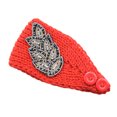 thumbnail image 1 of fastboy Crochet Headbands Winter Leaves Pattern with Rhinestones Elastic Head Protector Wide Warm Chunky Hair Accessories for Girls Red, 1 of 5