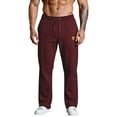 thumbnail image 5 of Men's Tall Sweatpants Long Cotton Yoga Pants Athletic Lounge Casual Pants for Men with Pockets Wine XL, 5 of 5