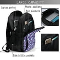 thumbnail image 4 of Easygdp Skull Purple Flower Mochila para Laptop de Viaje con Puerto USB, Mochila para Laptop con Puerto de Carga USB para Mujeres y Hombres, 4 of 7