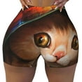 thumbnail image 2 of Logiee Animal Cat Print Women's Biker Shorts,Workout Gym Shorts,Scrunch Shorts,Tummy Control Hidden Scrunch Running Yoga Shorts-, 2 of 8