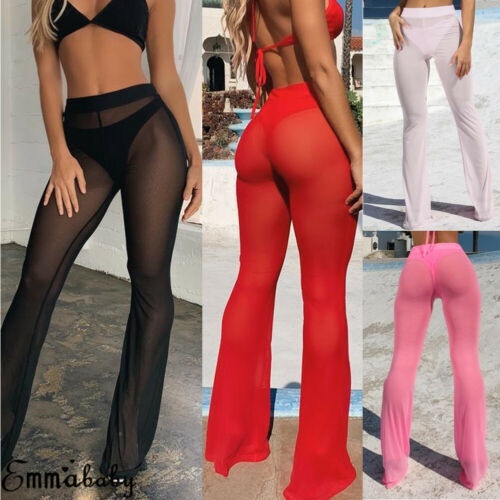 mesh high waisted trousers
