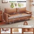 thumbnail image 5 of Koby Home 70" Loveseat Sofa with Wood Frame, Mid Century Modern Couch 2 Seater, Faux Leather Love Seat for Small Spaces Brown, 5 of 8