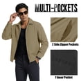 thumbnail image 5 of TACVASEN Men's Lightweight Windbreaker Jackets Full Zip Up Stylish Coat Business Casual Laydown Collar Work Dress with Zip Pockets Khaki L, 5 of 8