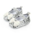 thumbnail image 3 of JAJAHO Toddler Baby Girls Mary Jane Sandals Princess Dress Shoes Glitter Sequins Bowknot Soft Sole First Walking Hook And Loop Flats Trendy Shoe, 3 of 3