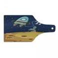 thumbnail image 1 of Universe Cutting Board, Cartoon Design Pattern of Space Exploration Fantasy on the Moon, Decorative Tempered Glass Cutting and Serving Board, in 3 Sizes, by Ambesonne, 1 of 2