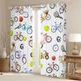 thumbnail image 2 of jejeloiu Colorful Bicycle Blackout Curtains Set of 2 (52x84 Each),Extreme Sport Window Curtains For Boys Kids, 2 of 6