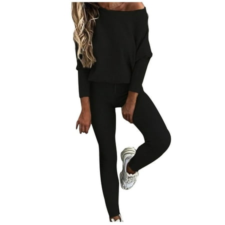 

Homenesgenics Linen Jumpsuits for Women Women s Solid Color Round Neck Sportswear Pullover Fall Winter Casual Set