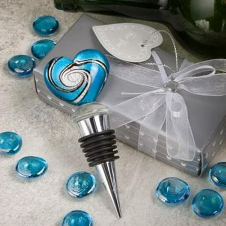 - Stunning Murano Heart Design Wine Bottle Stoppers pack of 12
