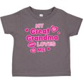 thumbnail image 3 of Inktastic Valentine's Day My Great Grandma Loves Me Hearts and Lips Boys or Girls Toddler T-Shirt, 3 of 5