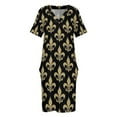 thumbnail image 4 of Fleur-de-lis-vestido holgado de lujo para mujer traje de noche con bolsillos, 4 of 7