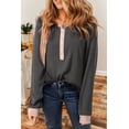 thumbnail image 4 of a.Jesdani Chic Haut Henley Gris - Patchwork Texturé, Tailles 2-4X, 4 of 8