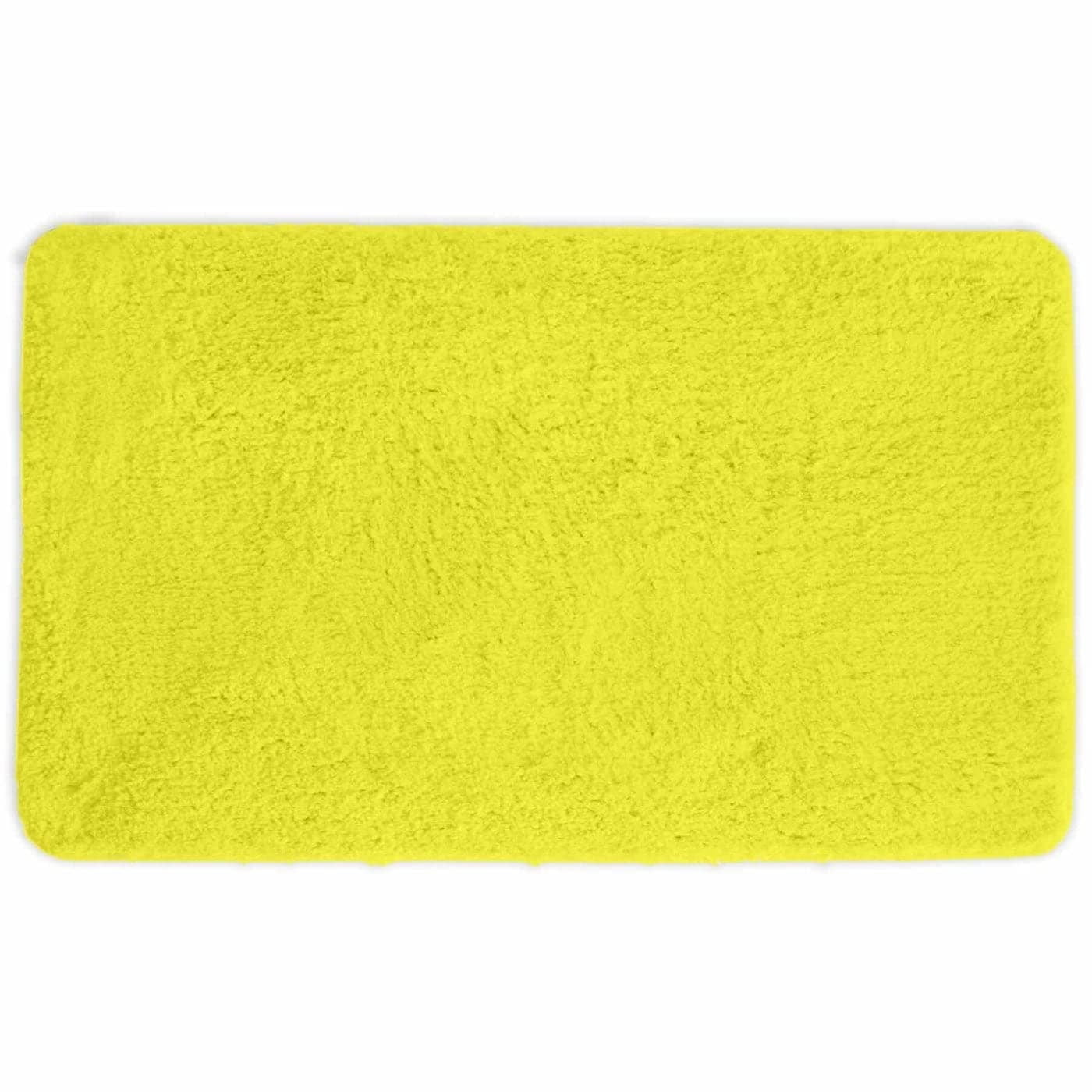 Queen Mary Bath Rug Luxury Soft Plush Thick Fluffy Microfiber Bathoom Mat, Non-Slip Rubber Back, Floor Mat Water Absorbent 17x24 - Yellow