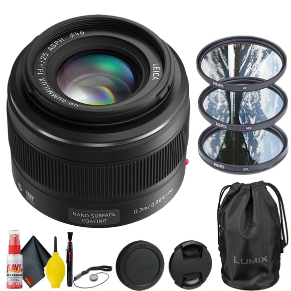 Panasonic Leica DG Summilux 25mm f/1.4 ASPH Lens + 6Ave Lens Accessory Kit