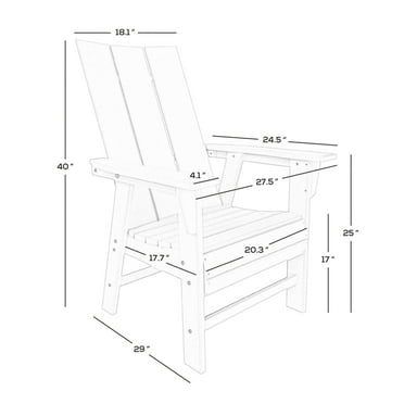 Polytrends  Shoreside Hdpe All Weather Outdoor Patio Adirondack Dining Chair  (1PC) Black