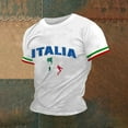 thumbnail image 2 of Mens Italia National Flag T Shirt Short Sleeve Crewneck Tees Italian Roots Streetwear Going Out Tops White XXL, 2 of 3