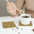 thumbnail image 6 of Bingfone Vintage Sunflowers Leather Drinks Coasters with Set of 6,Suitable for Home Kitchen,Coffee Cup Coasters Home Gift, 6 of 9