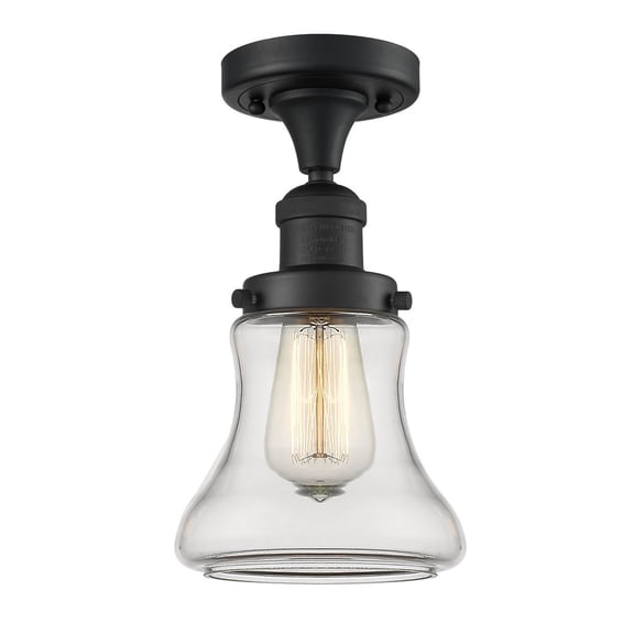 Innovations 1-LT LED Bellmont 6.5" Semi-Flush Mount - Matte Black - 517-1CH-BK-G192-LED