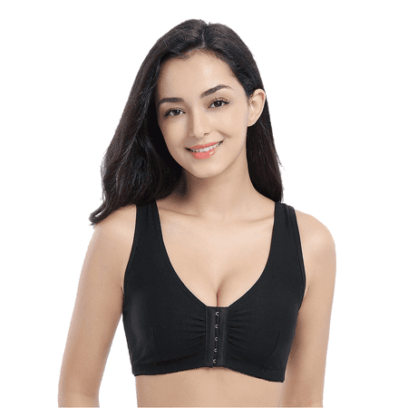 

BIMEI Front-Closure Mastectomy Bra Pocket Bra for Silicone Breast forms 8405 Black 42B
