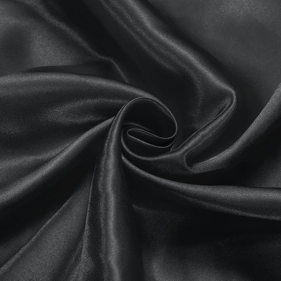 Black Satin Fabric by the Yard, 2 Yards 60" Wide Silky Satin Fabric Solid Satin Cloth Fabric for Bridal Dress Wedding Decorations Crafts Sewing