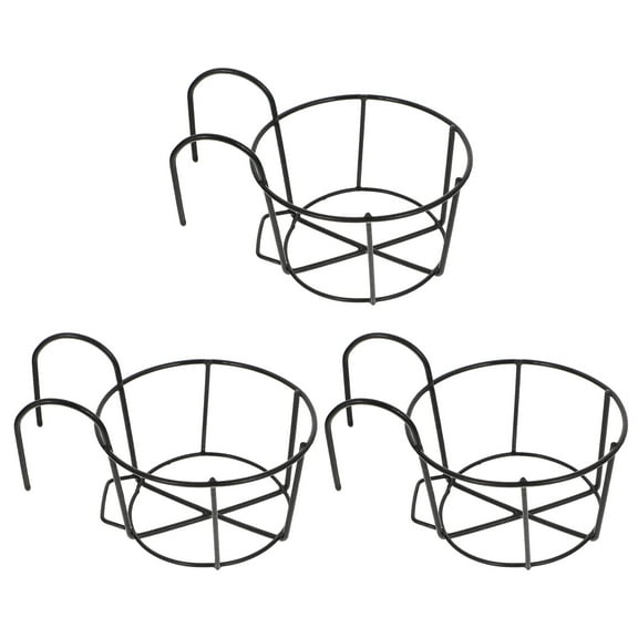 GOOHOCHY 3Pcs Iron Railing Flower Pot Holder for Balcony Garden Home Owners Stable Display
