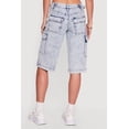 thumbnail image 4 of Women's Almost Famous Acid Wash Denim Cargo Bermuda Shorts, 4 of 4