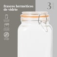 thumbnail image 3 of Frasco Hermetico Vidrio Contenedor Almacena Tapa Clip 2 L X3 blanco, 3 of 7