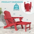 thumbnail image 5 of FODINGHILL Outdoor Folding Adirondack Chair with ottoman , HDPE All Weather Patio Chair with Cup Holder for Deck Backyard Garden, Red, 5 of 9