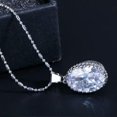 thumbnail image 2 of CZ Oval Shape Pendent Necklace Huggie Earrings Bracelet Ring Pageant Jewelry Set, 2 of 5