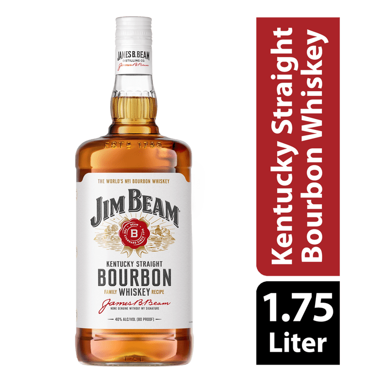 Jim Beam White Label Straight BourbonAged 4 Years, 1.75 L Bottle
