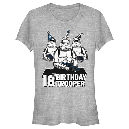 Junior s Star Wars Stormtrooper Party Hats Trio 18th Birthday Trooper Graphic Tee Athletic Heather 2X Large