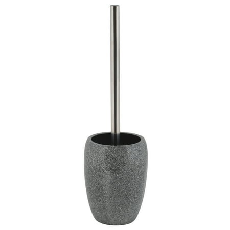 ELLE Paris Eclat Glitter Toilet Bowl Brush and Holder, Gray