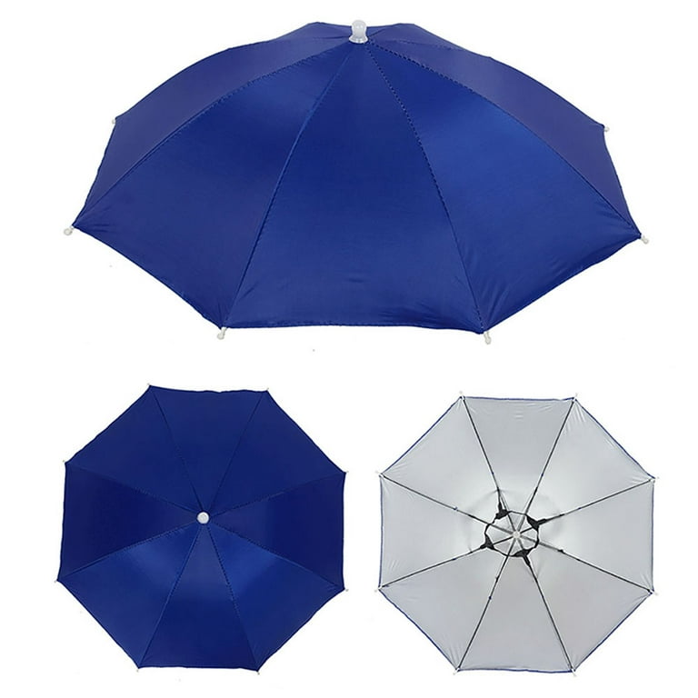 Yirtree Fishing Umbrella Hat Folding Sun Rain Cap Adjustable Multifunction Outdoor Headwear Outdoor Foldable Anti-Rain Sun Shade adult Head Umbrella
