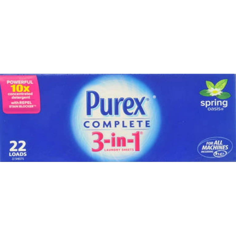 Purex Complete Laundry Sheets, 3-in-1, Spring Oasis