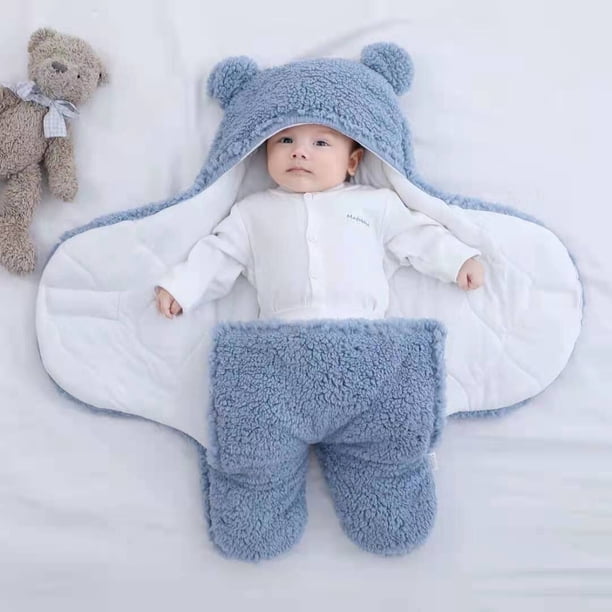 Manta envolvente para bebé, niños y niñas, bonita manta receptora de felpa de algodón, envolturas para dormir para recién nacidos durante 0-6 meses
