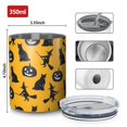 thumbnail image 4 of 12oz Coffee Tumblers Halloween Black Cats Witches and Pumpkins Stainless Steel Vacuum Insulated Travel Tumbler Coffee Cups Mug with Lid and Straw with Cleaning Brush for Cold & Hot Drinks, 4 of 5