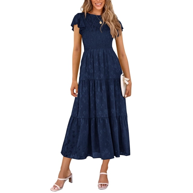 Vestido midi PRETTYGARDEN con estampado floral para verano 2025 para mujer