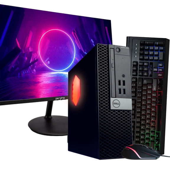 Restored Dell OptiPlex 5040 Desktop Computer PC w/RGB Lighting, Ultra-Fast Intel i5, 16GB DDR3 RAM, 500GB SSD, DVD, WiFi, Windows 10 Pro, New 24" Monitor, RGB Mouse and Keyboard (Refurbished)