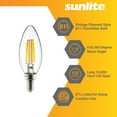 thumbnail image 3 of Sunlite LED Filament B11 Torpedo Tip Chandelier Light Bulb 4 Watts (40W Equivalent), Candelabra E12 Base, Dimmable, ETL Listed, 2700K Warm White Light, 6 Pack, 3 of 6