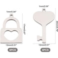 thumbnail image 2 of 304 Stainless Steel Charms Laser Cut Polishing Key and Lock Stainless Steel Color 17~20x13mm Hole: 1mm 12pcs/box, 2 of 7