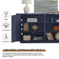 thumbnail image 4 of 64" Modern Fluted Sideboard Buffet Cabinet - Blue Storage Credenza with Adjustable Shelves for Living Room, Kitchen & Dining Room ,31.5" H, 4 of 9
