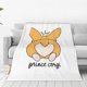 thumbnail image 1 of Fotbe Prince Corgi Dog Manta de Franela Acolchonada con Estampado, Súper Suave y Esponjosa, Extra Grande para Sofá, Cama, Uso Todo el Año-40"x30", 1 of 7
