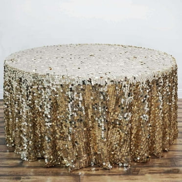 Efavormart 120" Beige Grandiose 3D Rosette Satin Round Tablecloth For ...