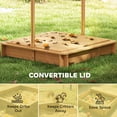 thumbnail image 5 of Outsunny Covered Sandbox with Lid with Adjustable Canopy for Kids, Outdoor Play Equipment Benches, Backyard Outdoor Activity Sensory Toy, Light Brown, 5 of 9