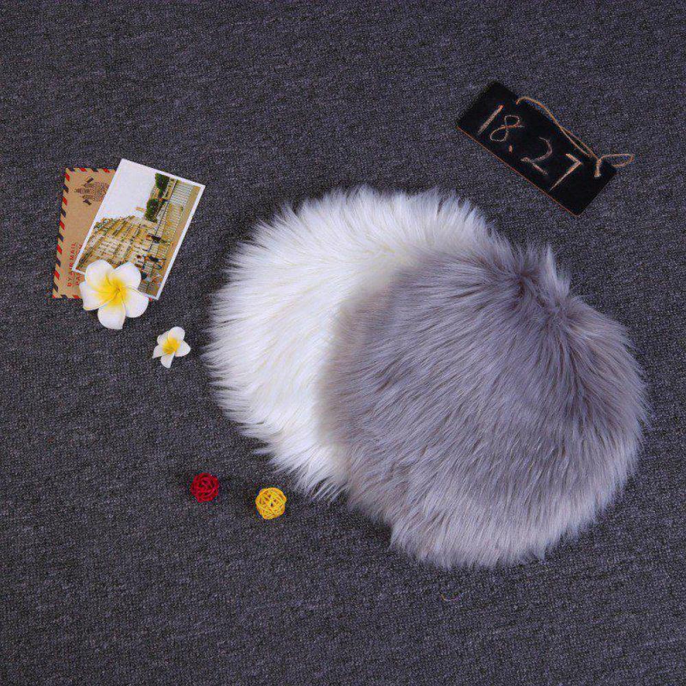 2 Pack 12 Inches Mini Round Faux Fur Sheepskin Rugs, Fluffy Living Room ...