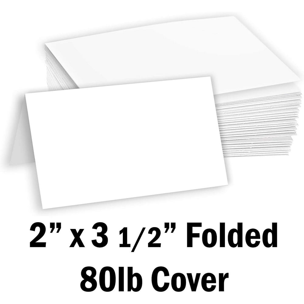 Hamilco Blank Tent Name Place Table Cards 3 1/2" x 2" Folded Card Stock