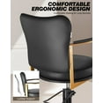 thumbnail image 3 of Baasha Sleek Salon Chair with Modern Design Leather Upholstery, Comfortable Styling Chair with Adjustable Height and 360° Swivel Function, Hair Chair Weight Capacity Up to 440 lbs, 3 of 9